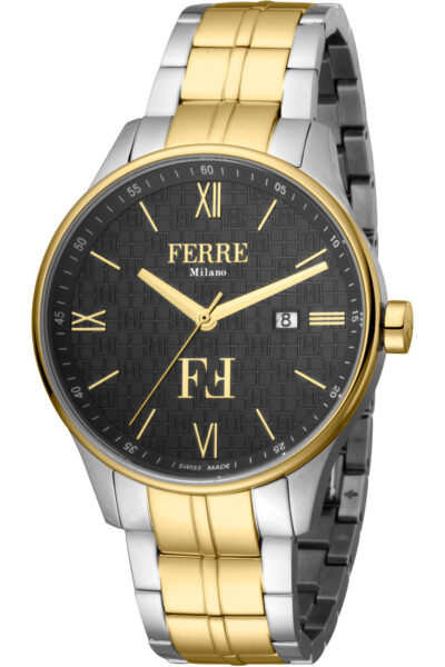 Ferrè Milano Gent watch - GENT 3H SS BLK