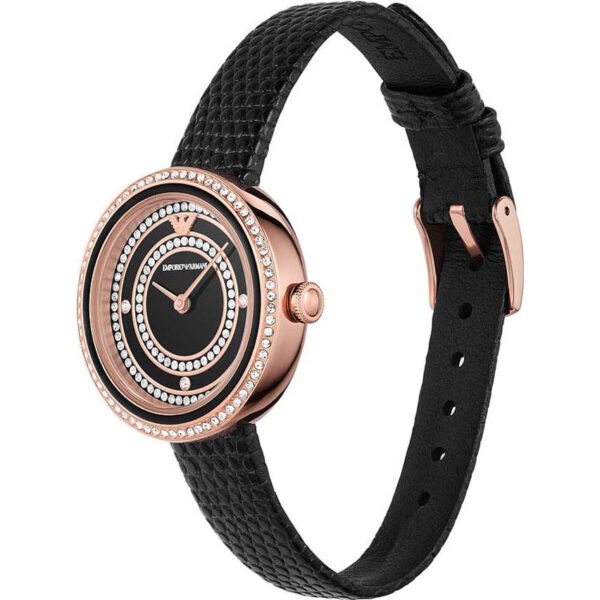 Emporio Armani Women's Crystal Set Black Dial Watches - Image 2